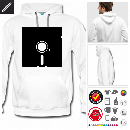 Mnner Retrogaming Sweatshirt gestalten, Druck ab 1 Stuck