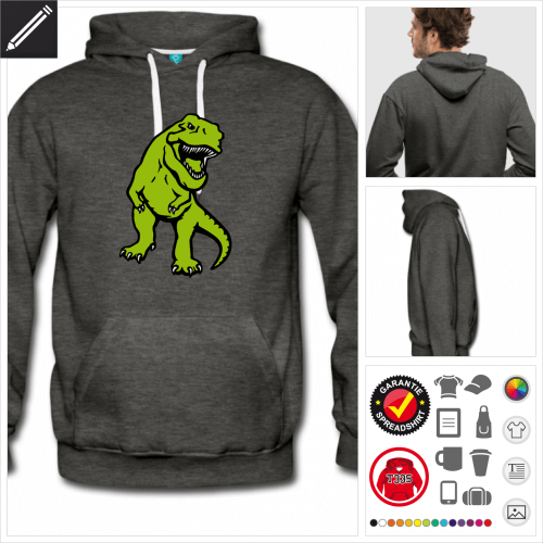 Mnner T-Rex Sweatshirt selbst gestalten