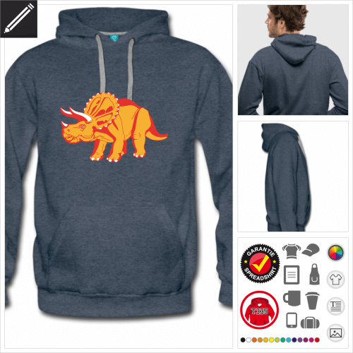 Triceratops Kapuzenpullover online Druckerei, hhe Qualitt