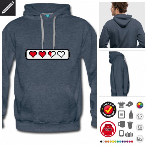 Gaming Hoodie selbst gestalten. Druck ab 1 Stuck