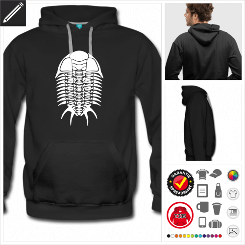 schwarzes Skelett Hoodie online gestalten