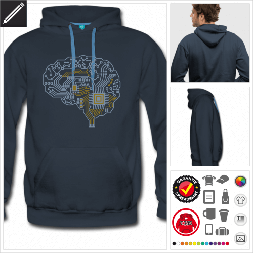 Nerd Gehirn Hoodie personalisieren