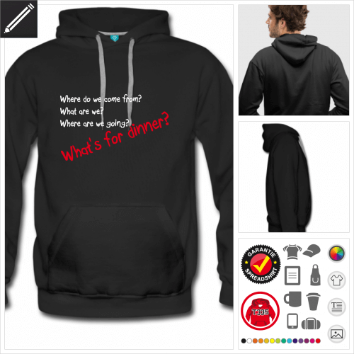 Mnner Humor Hoodie selbst gestalten. Online Druckerei