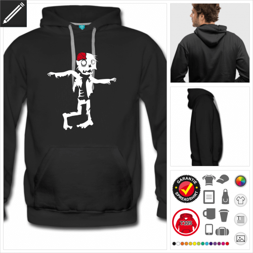 schwarzes Zombies Hoodie online Druckerei, hhe Qualitt