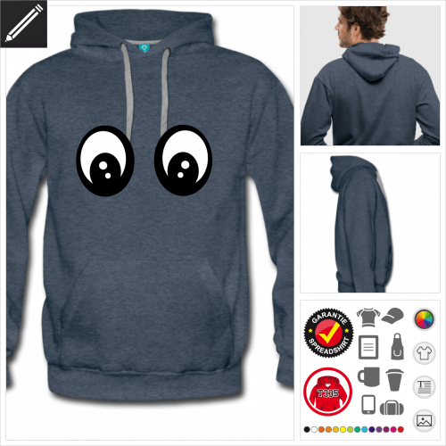 Mnner Smileys Hoodie selbst gestalten. Druck ab 1 Stuck