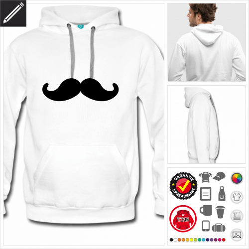 Mnner Hipster Hoodie online gestalten