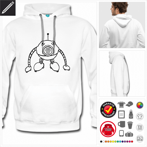 weisses Roboter Hoodie zu gestalten