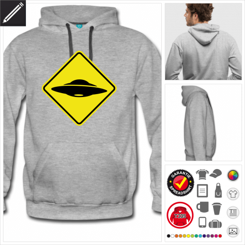 Mnner Verkehrsschild Hoodie selbst gestalten. Druck ab 1 Stuck