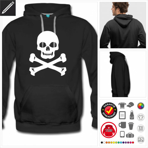 Mnner Piratenflagge Sweatshirt online zu gestalten