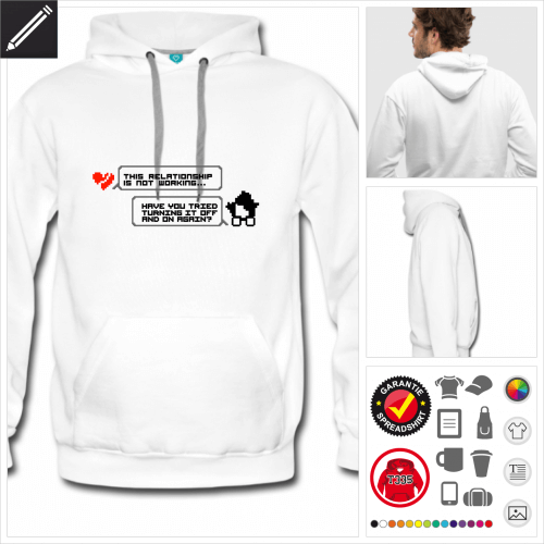 Mnner Nerds Hoodie selbst gestalten. Druck ab 1 Stuck