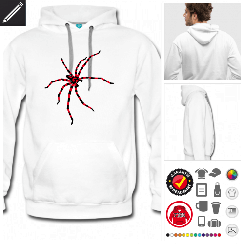 Mnner Spinne Hoodie online zu gestalten