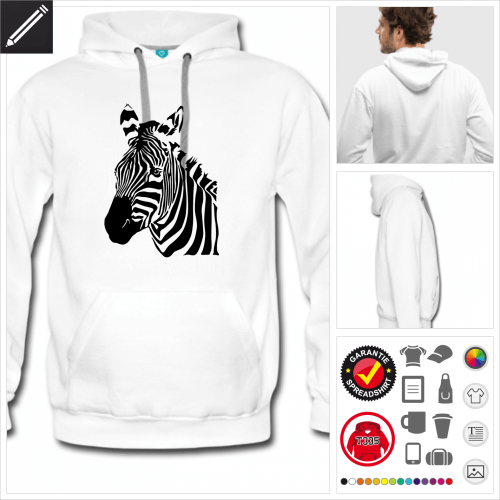 Zebras Hoodie online zu gestalten