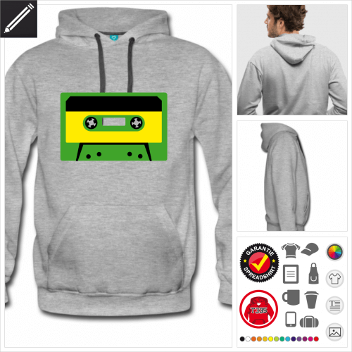 Männer Kassette Hoodie online zu gestalten