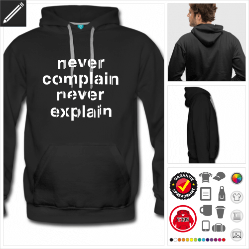 schwarzes Nerver complain Hoodie selbst gestalten