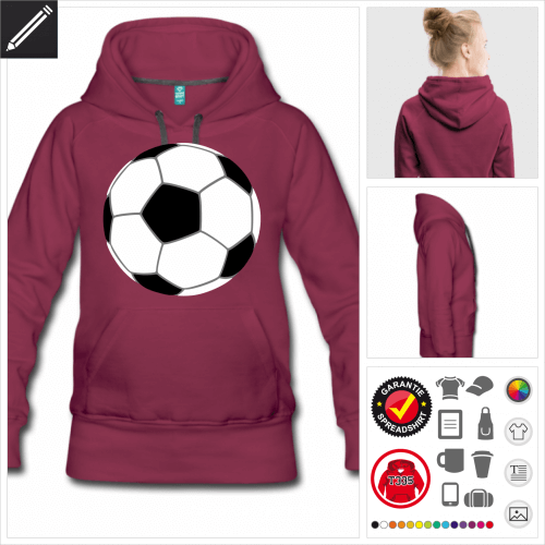 burgunderrotes Fuball ball Hoodie online gestalten