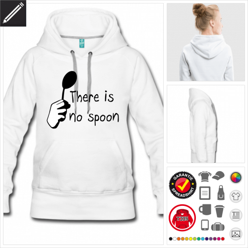 Frauen Lffel Hoodie selbst gestalten. Online Druckerei