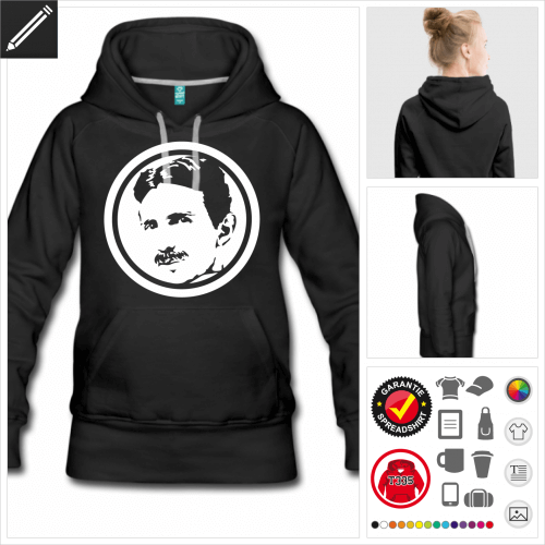 schwarzes Tesla Day Hoodie online Druckerei, hhe Qualitt