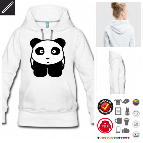 Frauen Panda Hoodie selbst gestalten