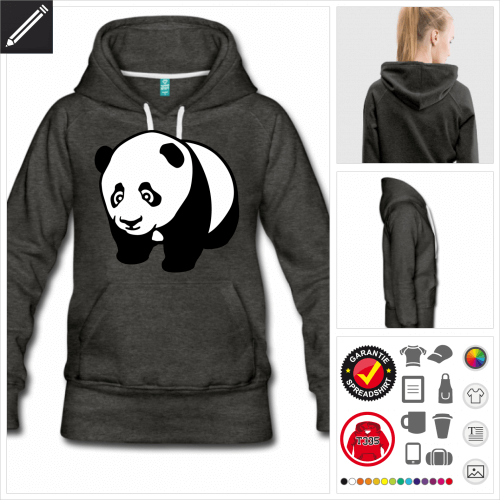 Panda Sweatshirt selbst gestalten. Druck ab 1 Stuck