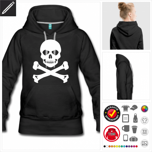 Totenkopf Hoodie online gestalten