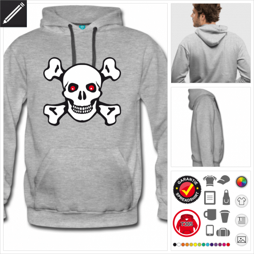 Mnner Piratenflagge Hoodie zu gestalten