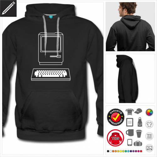 Mnner Nerd Sweatshirt selbst gestalten. Online Druckerei