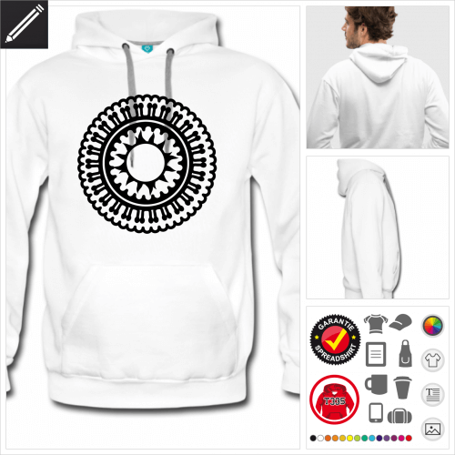 Mnner Rosette Sweatshirt online Druckerei, hhe Qualitt