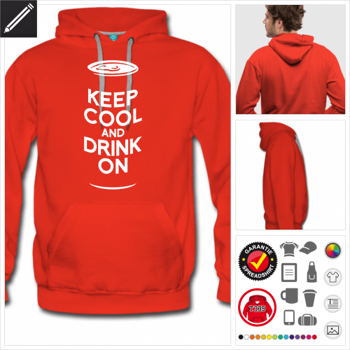 rotes Bier Hoodie personalisieren