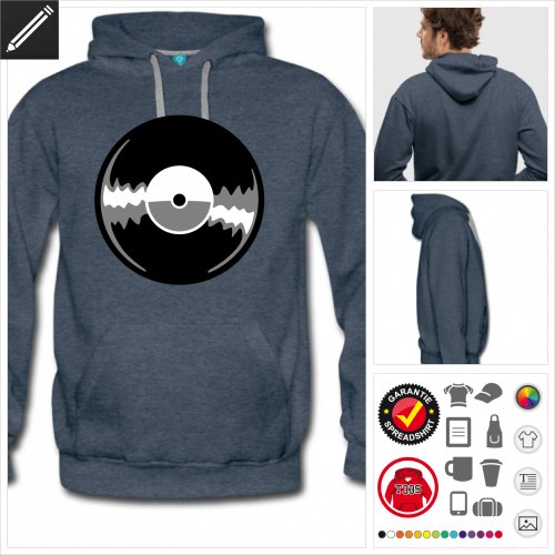 Mnner Vinyl Schalplatte Hoodie zu gestalten