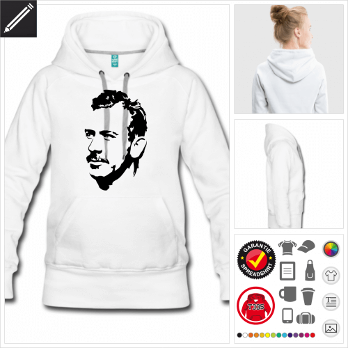 graues Steinbeck Sweatshirt gestalten, Druck ab 1 Stuck