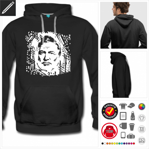 Hemingway sweatshirt selbst gestalten. Online Druckerei