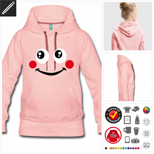 Lustiges Smiley Kapuzenpullover online zu gestalten