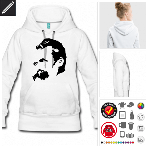 schwarzes Philosophie Hoodie personalisieren