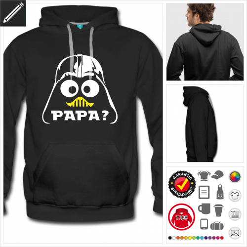 Darth Vader Kapuzenpullover selbst gestalten. Druck ab 1 Stuck