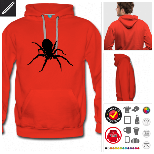 rotes Webspinnen Hoodie online Druckerei, hhe Qualitt