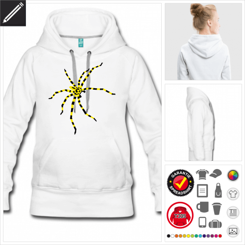 schwarzes Spinnen Hoodie zu gestalten