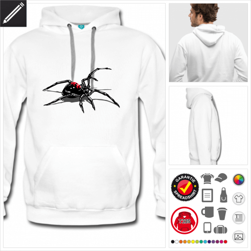 weisses Black Widow Hoodie online gestalten