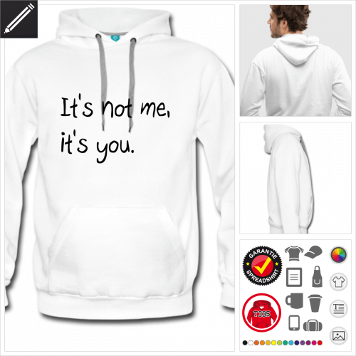 Mnner Humor Hoodie selbst gestalten. Druck ab 1 Stuck