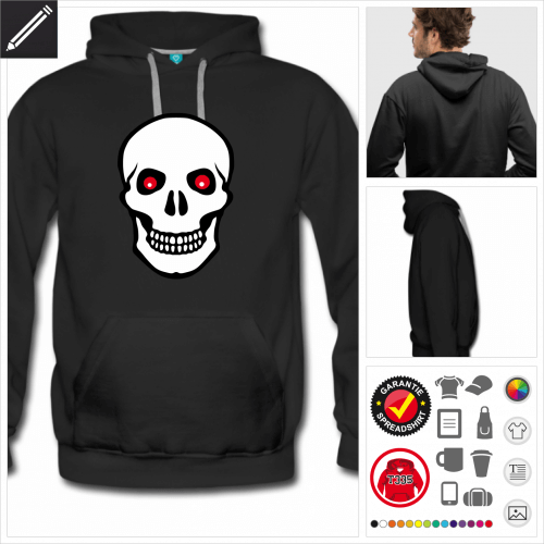 Schädel Kapuzenpullover personalisieren