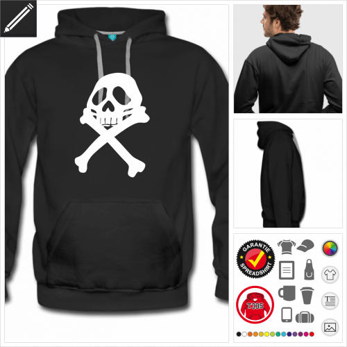 Piratenflagge Sweatshirt fr Mnner personalisieren