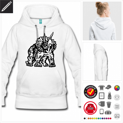 Triceratops Dinosaurier Kapuzenpullover personalisieren