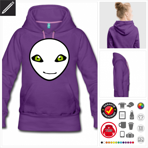 Alien Hoodie gestalten, Druck ab 1 Stuck