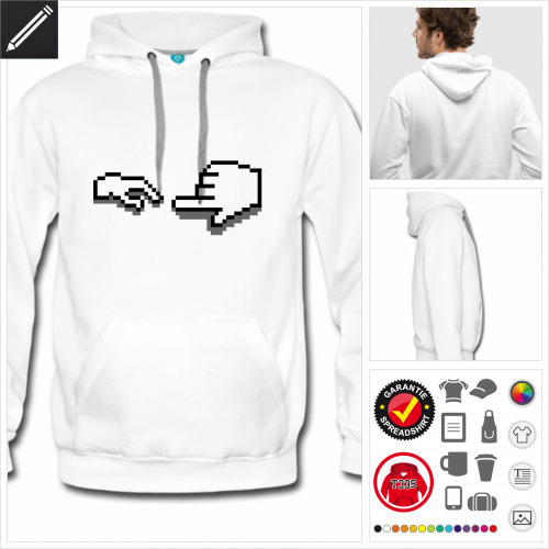 weisses Cursor Hoodie zu gestalten