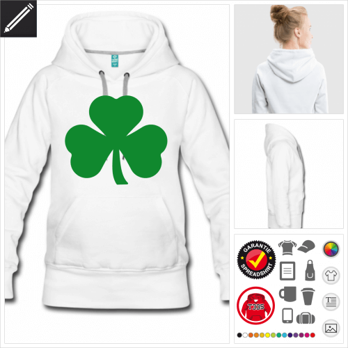 Frauen Shamrock Hoodie gestalten, Druck ab 1 Stuck