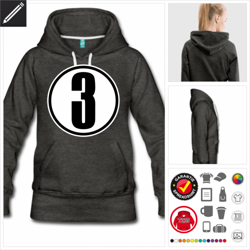 schwarzes 3 Hoodie zu gestalten