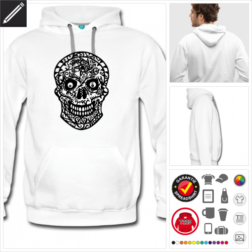 Mnner Totenkopf Hoodie personalisieren