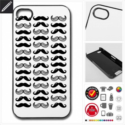 Moustache Handy Hlle selbst gestalten. Druck ab 1 Stuck