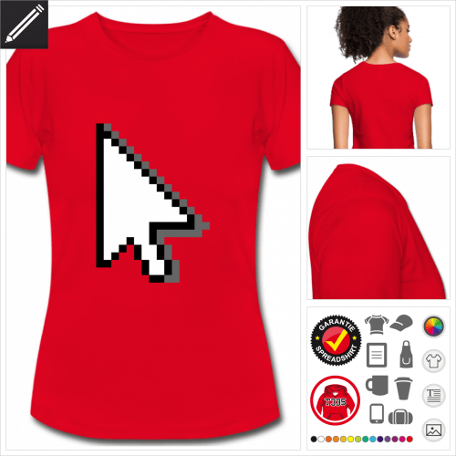 rotes Cursor T-Shirt online Druckerei, hhe Qualitt
