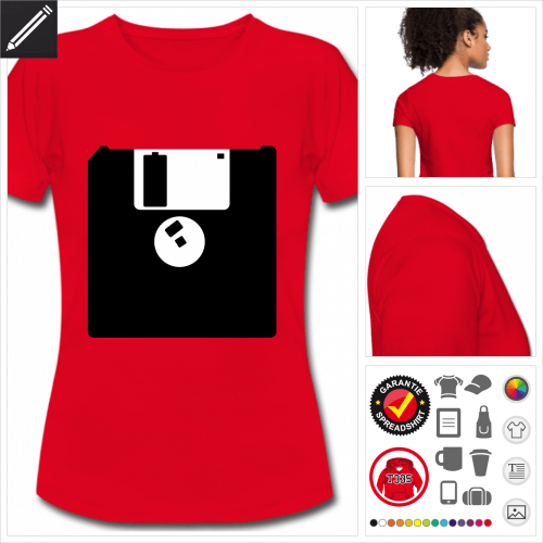 rotes Retrogaming T-Shirt zu gestalten