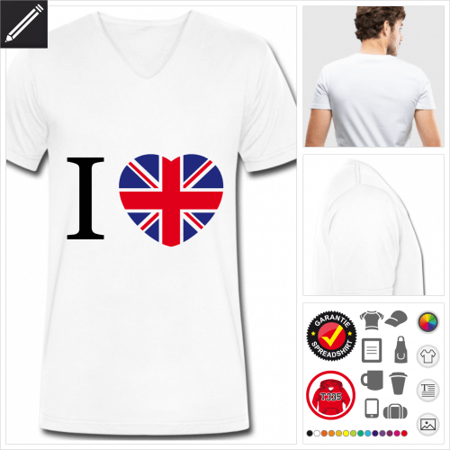 Union Jack T-Shirt online Druckerei, höhe Qualität